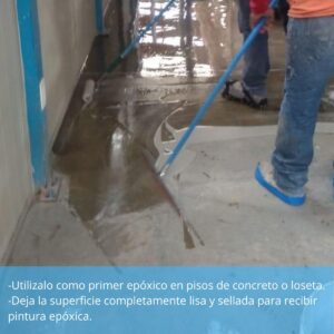 Aplicación de pintura epóxica para pisos de concreto en taller industrial en Los Cabos